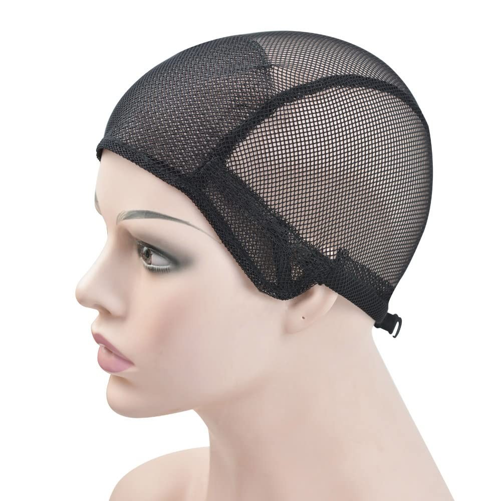 YTBYT 2 Pcs Stretch Wig Caps Mesh Weaving Caps with Adjustable Straps for Mak…