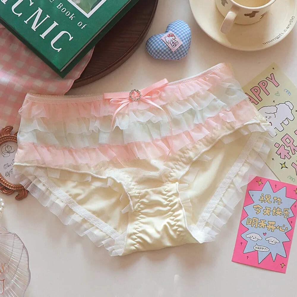 Japanese Style Lolita Princess Lingerie Set Women Pure Desire Cake Layer Lace Me
