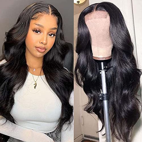 Body Wave Lace Front Wigs Human Hair Pre Plucked for Black Women 4×4 Lace
