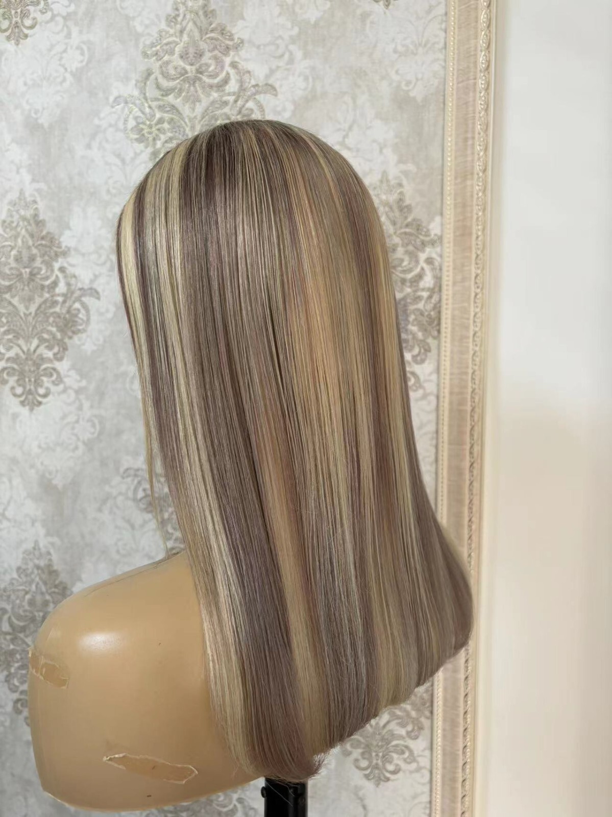 Long Straight Wig 13×4 Lace Front Wigs Brown Blonde Highlight Wig Human Hair Wig