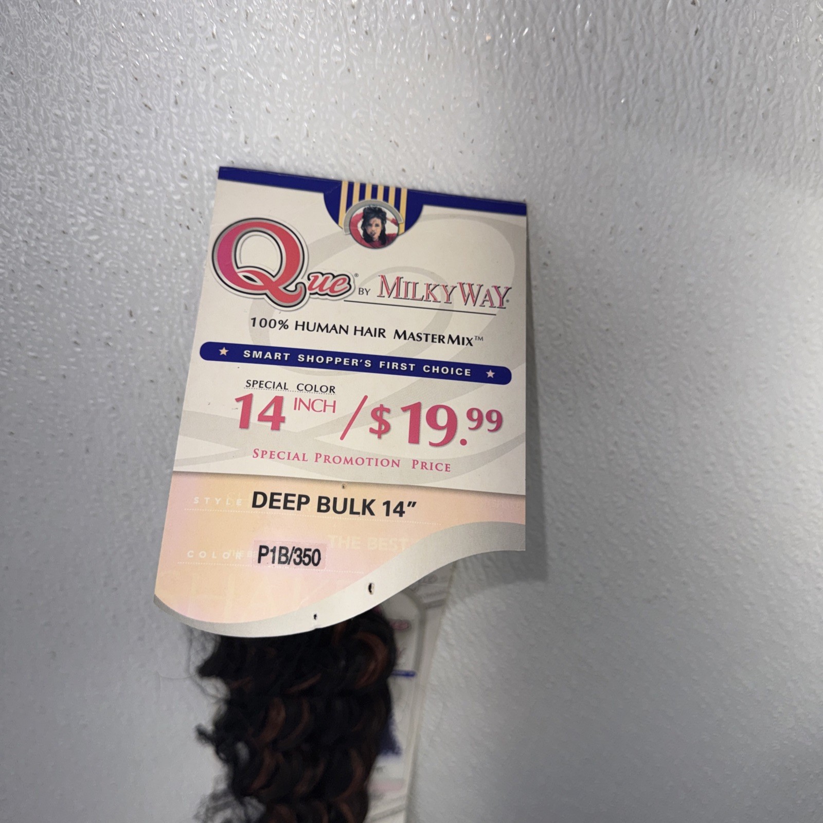Que By Milky Way Human Hair 14” 100% Bulk Human Hair P1B/350