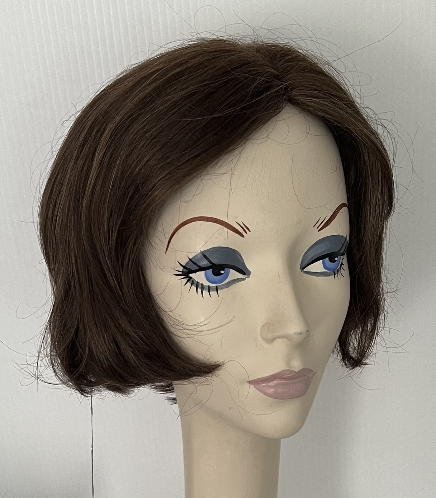 NWT! JACQUELYN Wig HUMAN HAIR Blend • New Design 8-6 BROWN Bob • Mono Part