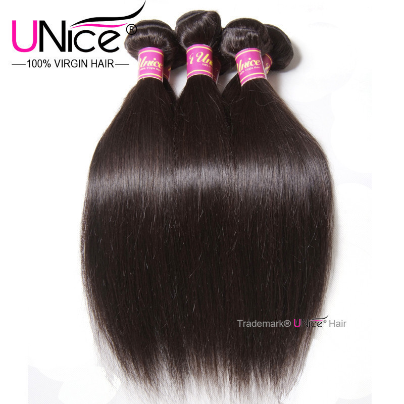 UNice Hair Indian Straight Bundles Human Hair Extensions Virgin Hair Weaves Weft