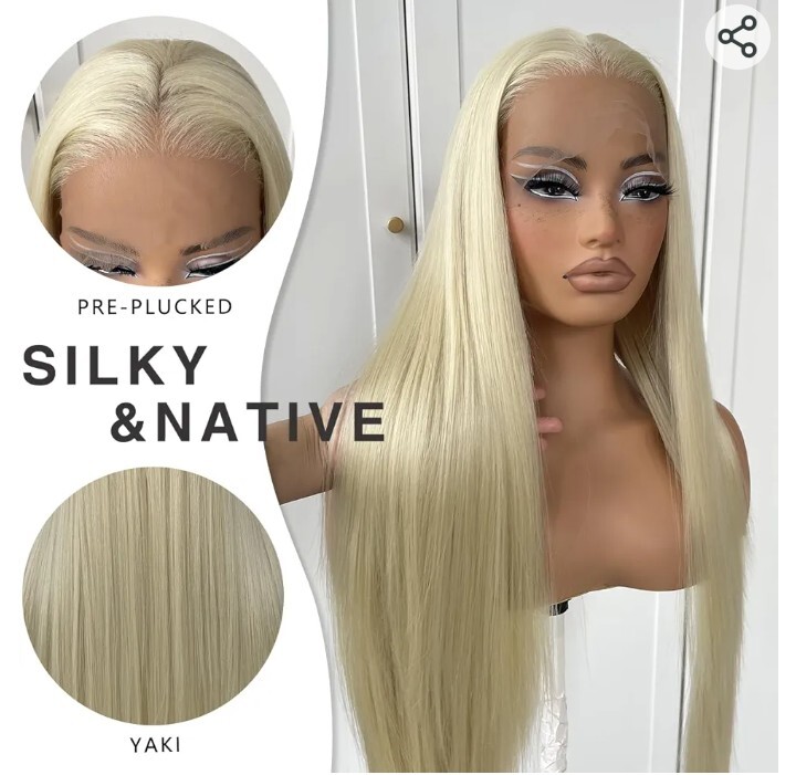 Blonde 13×6 Straight Body Wave 30 Inch Wig
