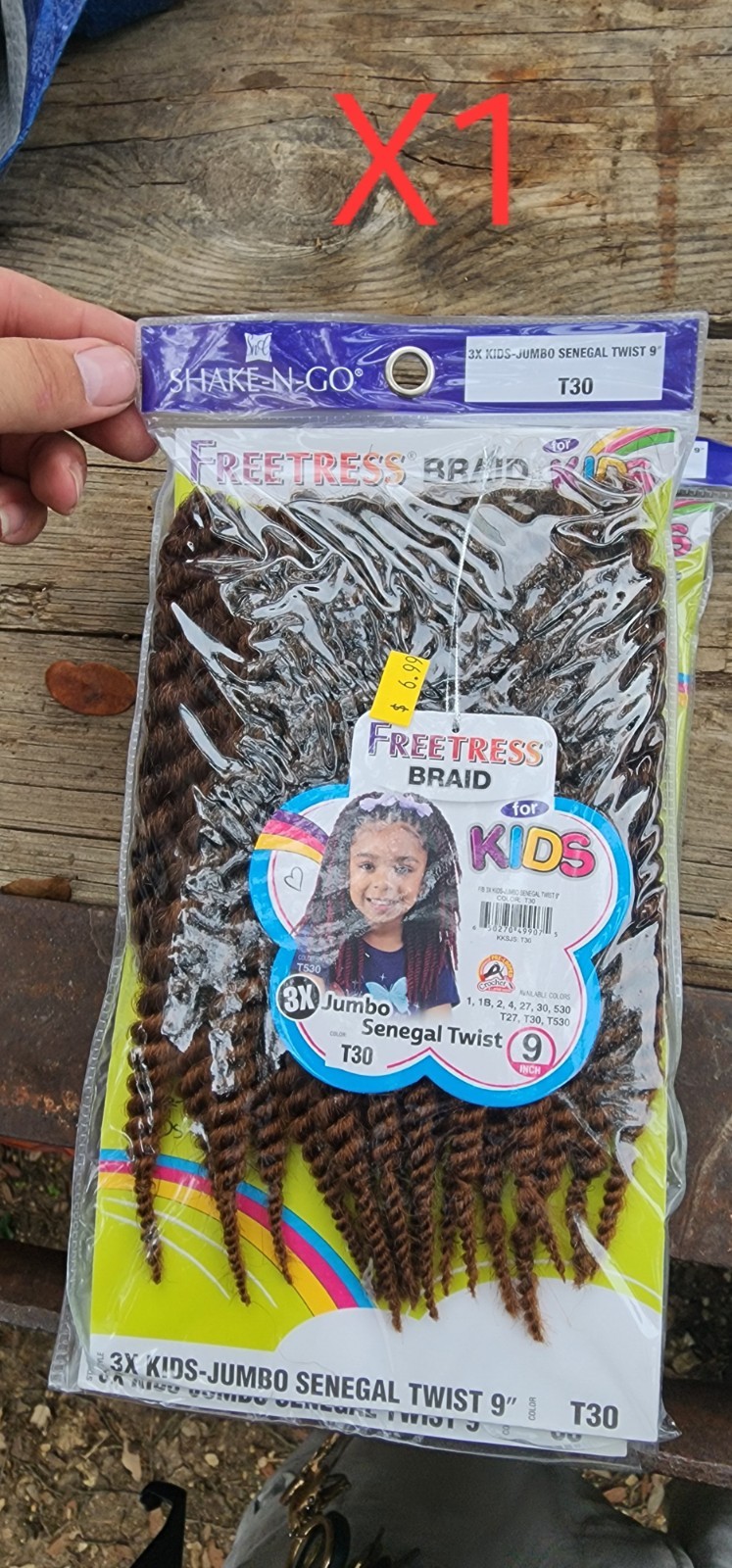 Freetress Kids 3X Jumbo Senegal Twist 9in Crochet Braid Synthetic, Color 30