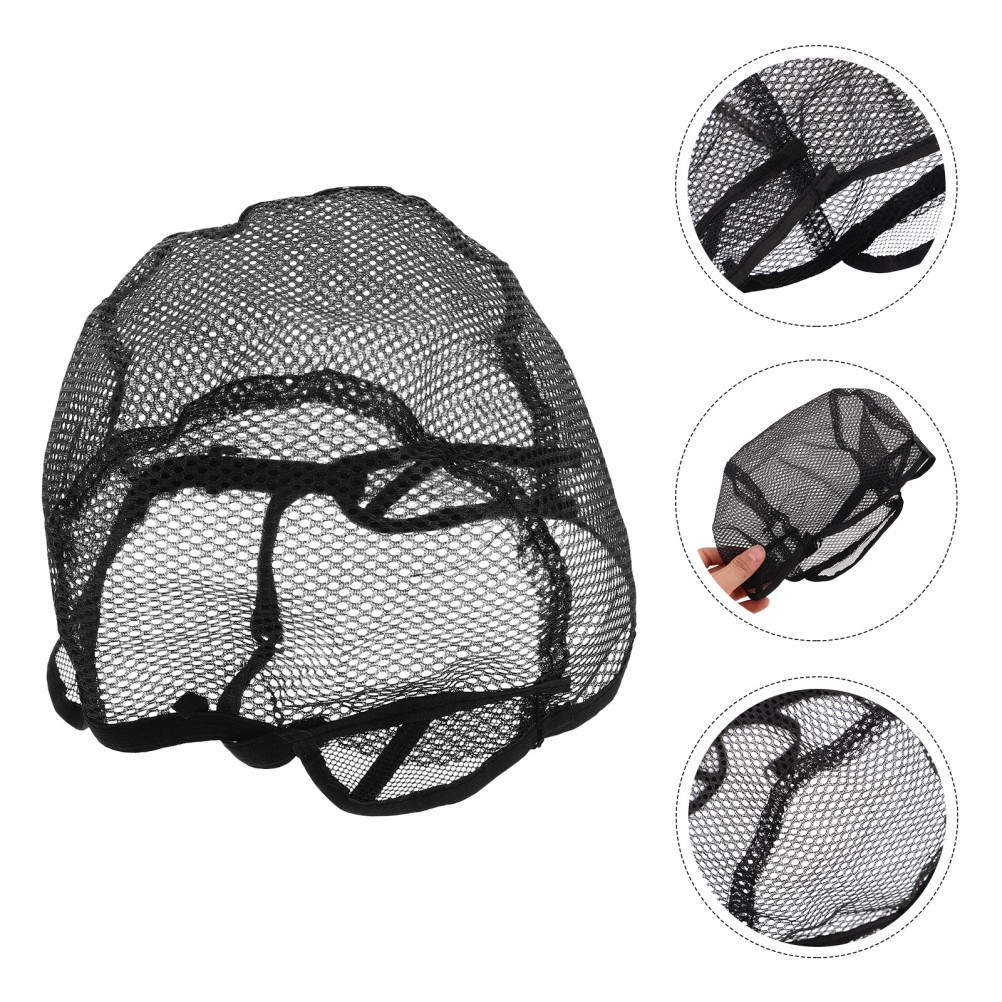 2Pcs Black Reusable Wig Net Caps Adjustable Mesh Hair Nets for Wig Making