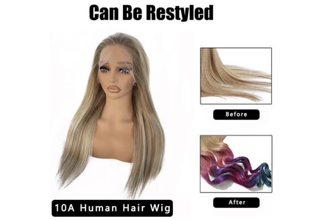 NEW 20” Strawberry Blonde Ombre Highlight HD Lace Front Human Hair Wig 12×4 Remy