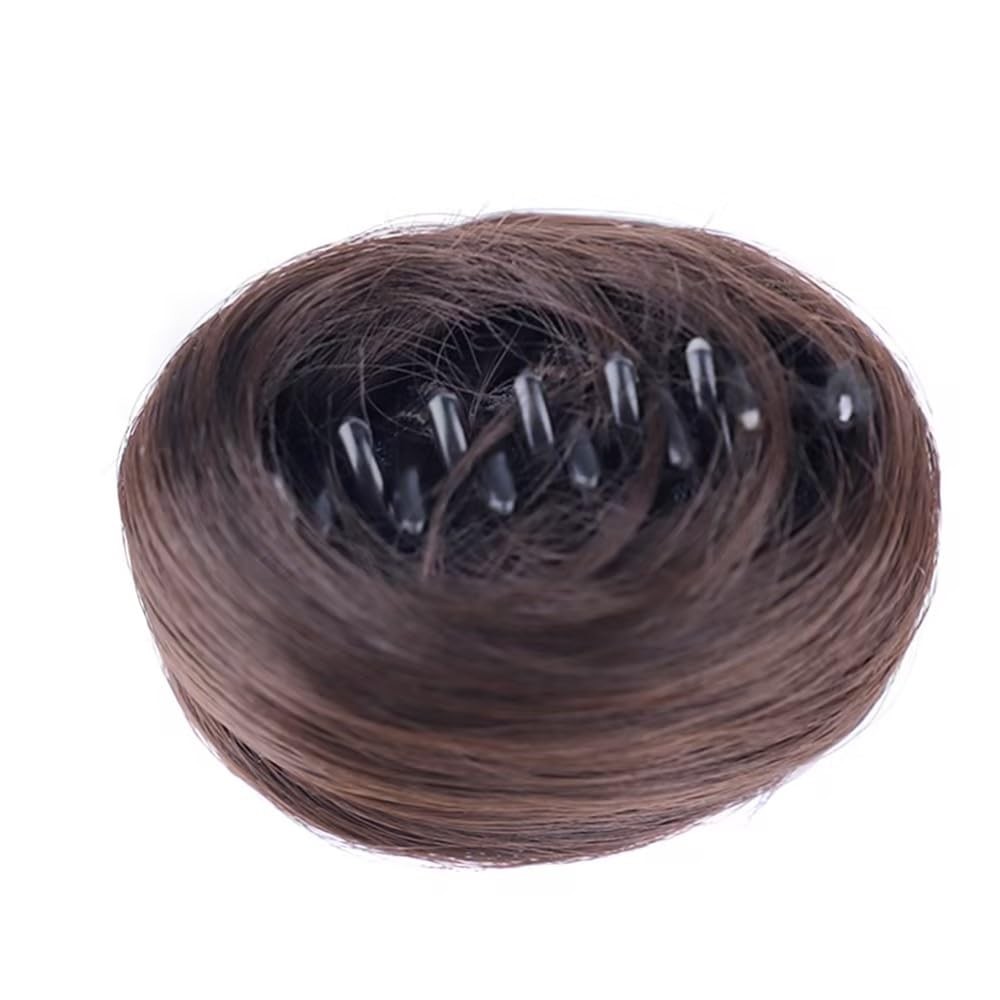 Labriciyon 1Pc Dark Brown Claw Clip Messy Bun Hair Piece 5.5 Inch,