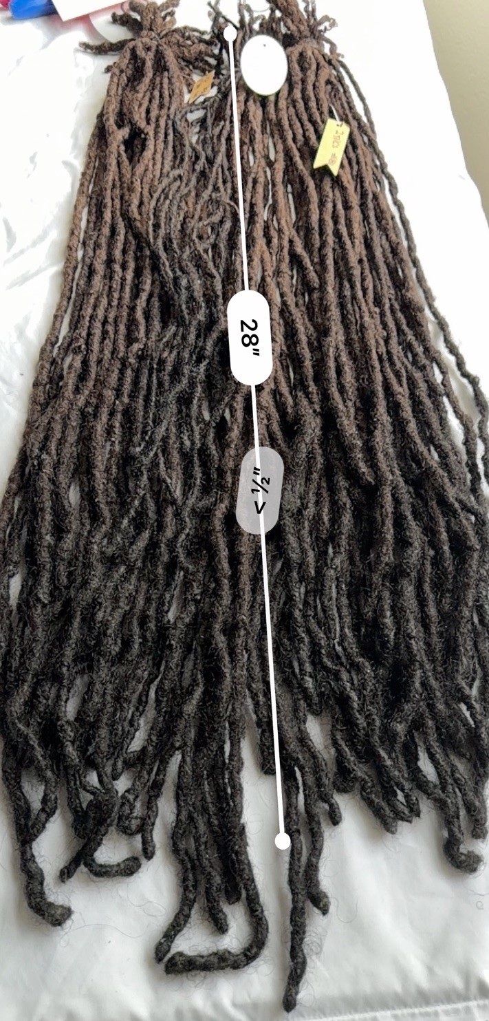 Naturally Human Hair Dreadlocks Grown Up To 28” Long 60 Pc 1.5cm 15years Growth