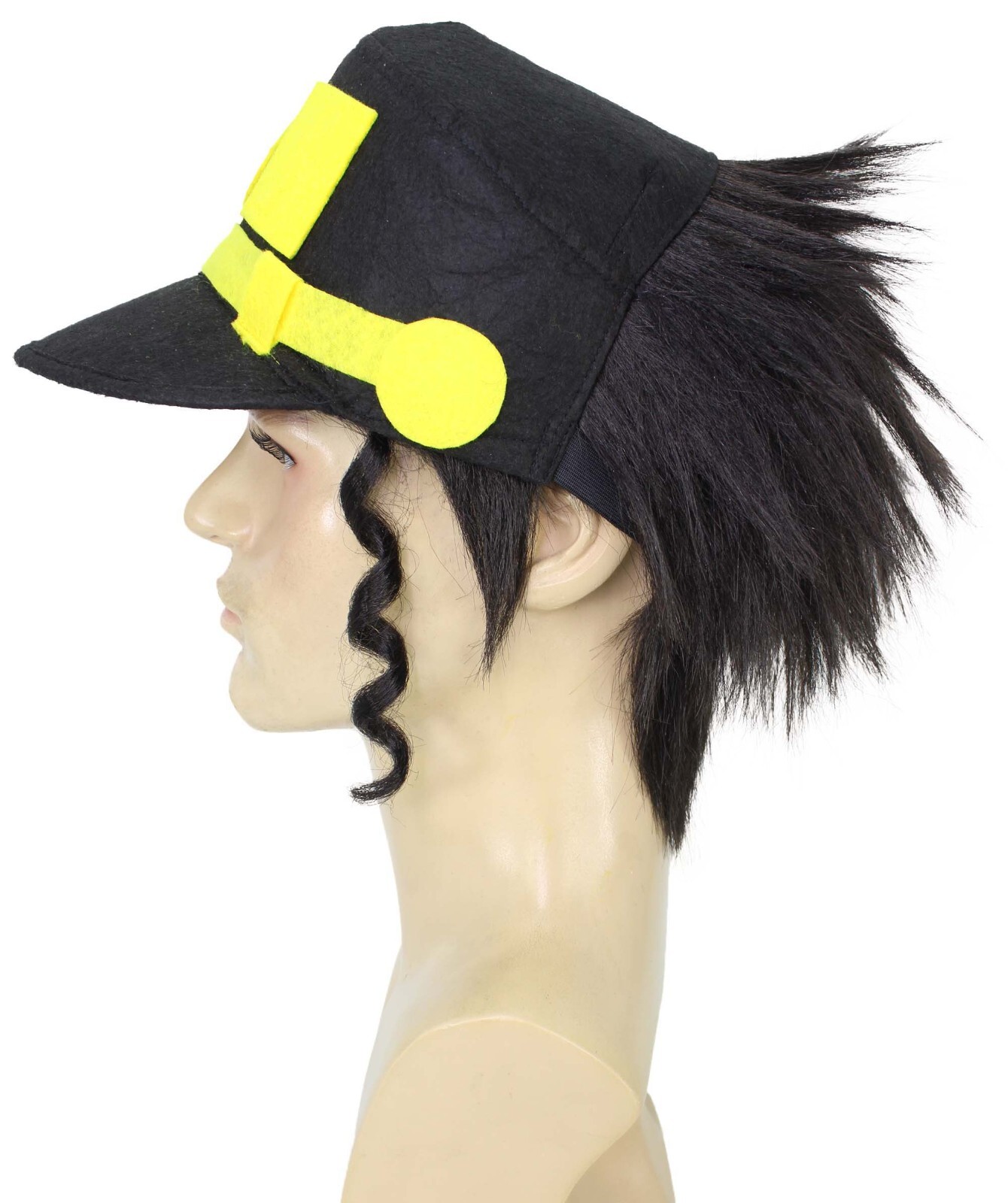 HPO Adult Men’s Black Short Anime Character Wig & Cap, Best for Halloween
