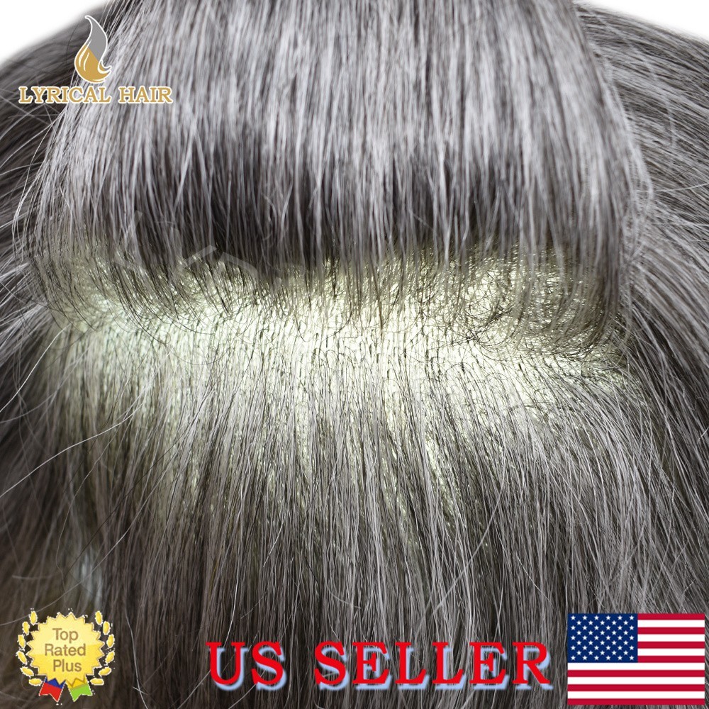 Lyrical Hair System For Men Toupee Human Hair System All PU Hairpiece Poly Wigs