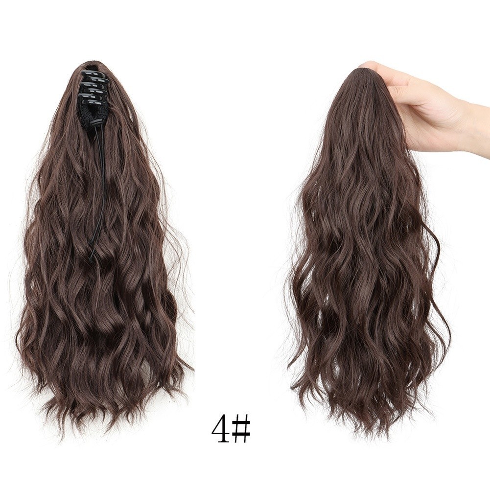 Curly Hair Water Wave Ponytail Clip Heat Resistant Synthetic Hair 35cm