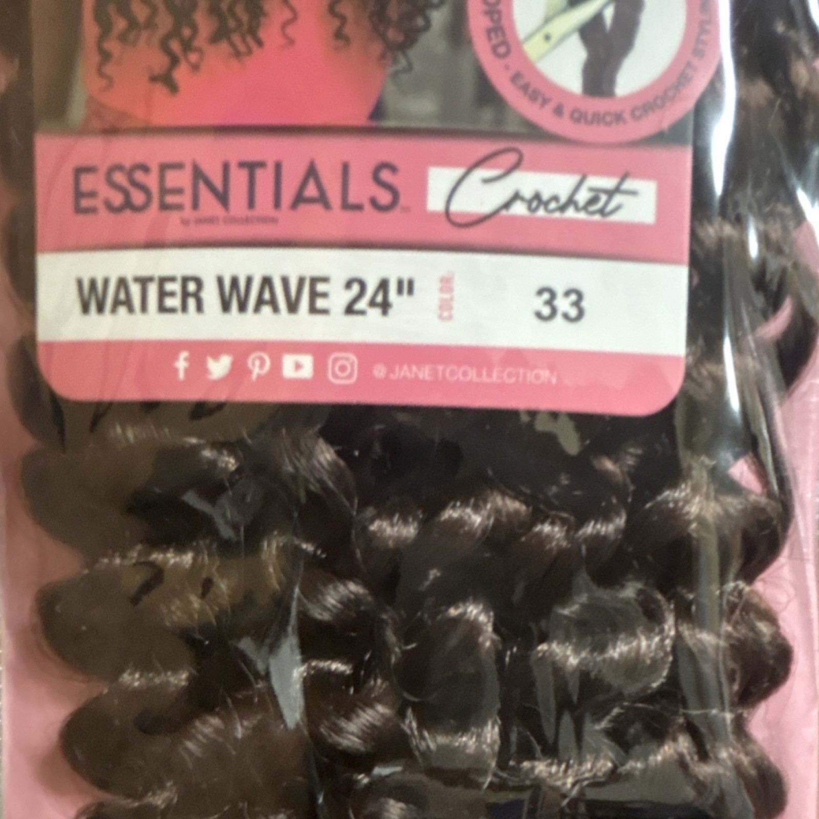 Janet Collection Water Wave Crochet Hair Extension 24in Auburn