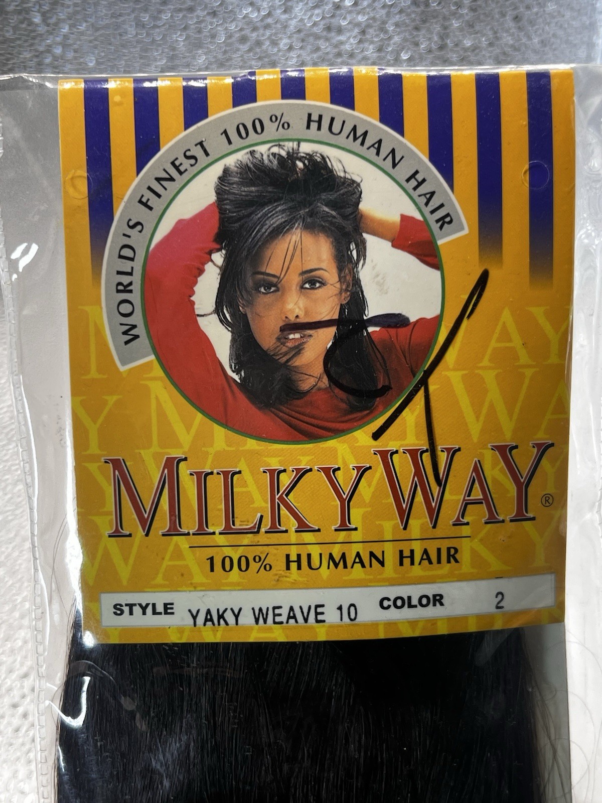 Milky Way Yaky Straight Weave 12” Color 2 Off Black 100% human hair 1/2 Pack