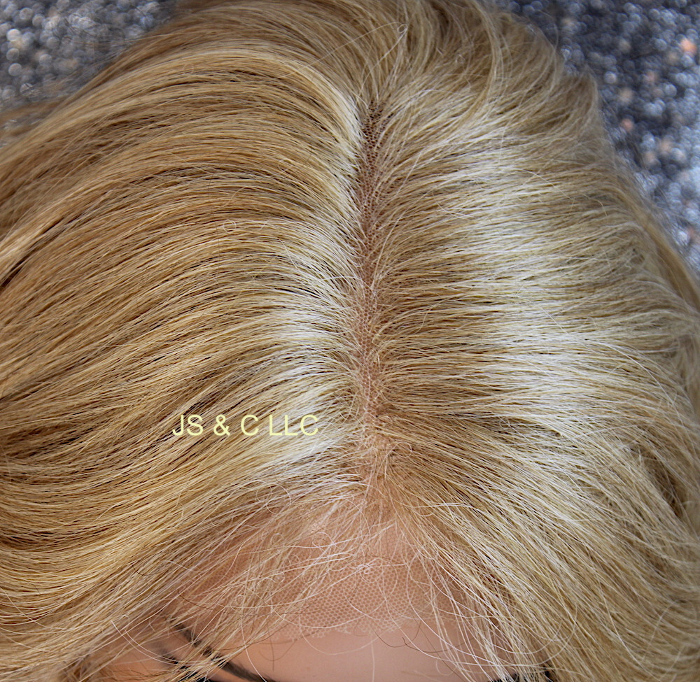 Human Hair Blend Full Lace Front Wig Heat OK Beach wavy Blonde mix T27-613 WEZ