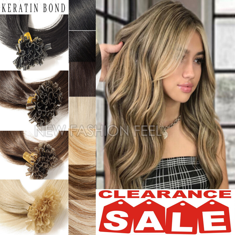 0.5G 1G/S US BIG SALE Pre Bonded U Nail Tip Keratin Remy Human Hair extensions