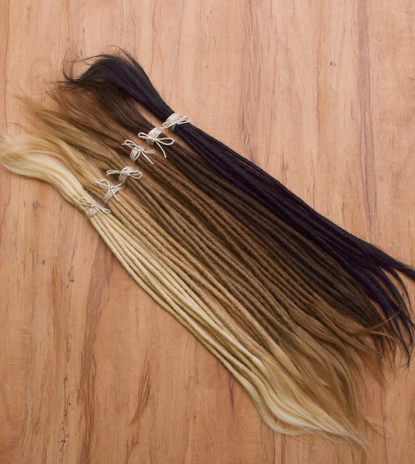 Dreadlock Extensions HUMAN HAIR x 10 dreads, 40cm long & 5-6mm wide