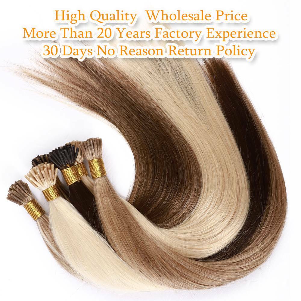 300s Thick Bonds I Tip Nano-Micro Ring Remy Human Hair Extensions Full Head Soft