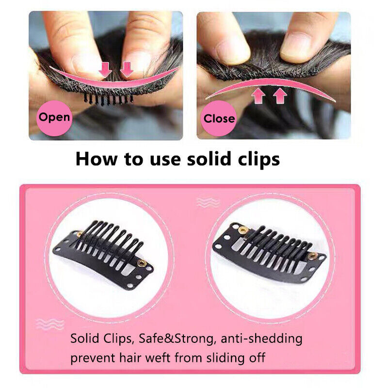 US One Piece Clip In 100% Remy Human Hair Extensions Side Hair Topper Pad Blonde