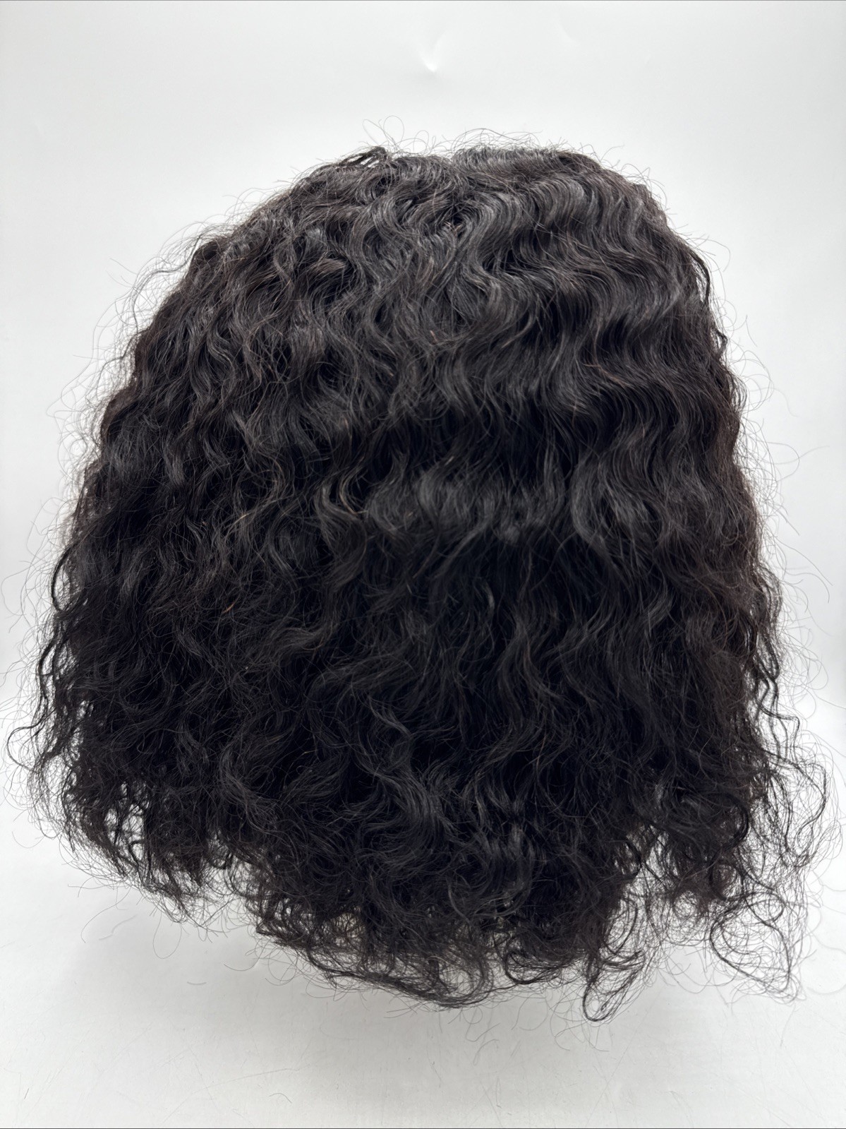 Curly 12” Bob Wig Lace Front 4×4 Natural Color Water Wave New! Black Brown