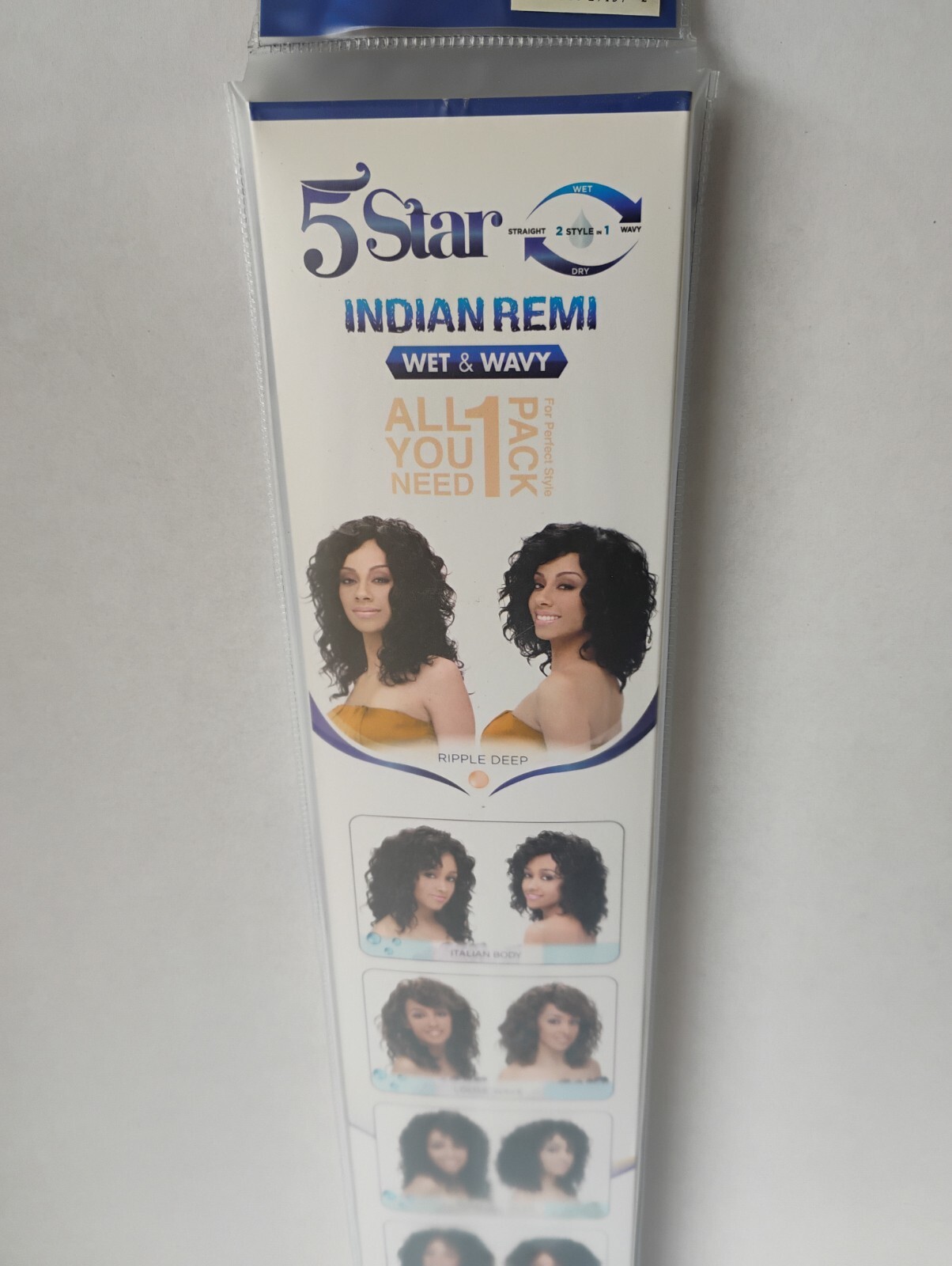 Harlem 125 5 Star Indian Remi Wet & Wavy Human Hair Ripple Deep 5PC Weave