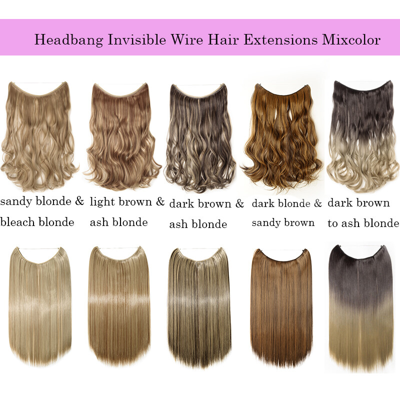 Secret Natural Wire in Hair Extensions Hidden Head Band One Piece Thick as Human