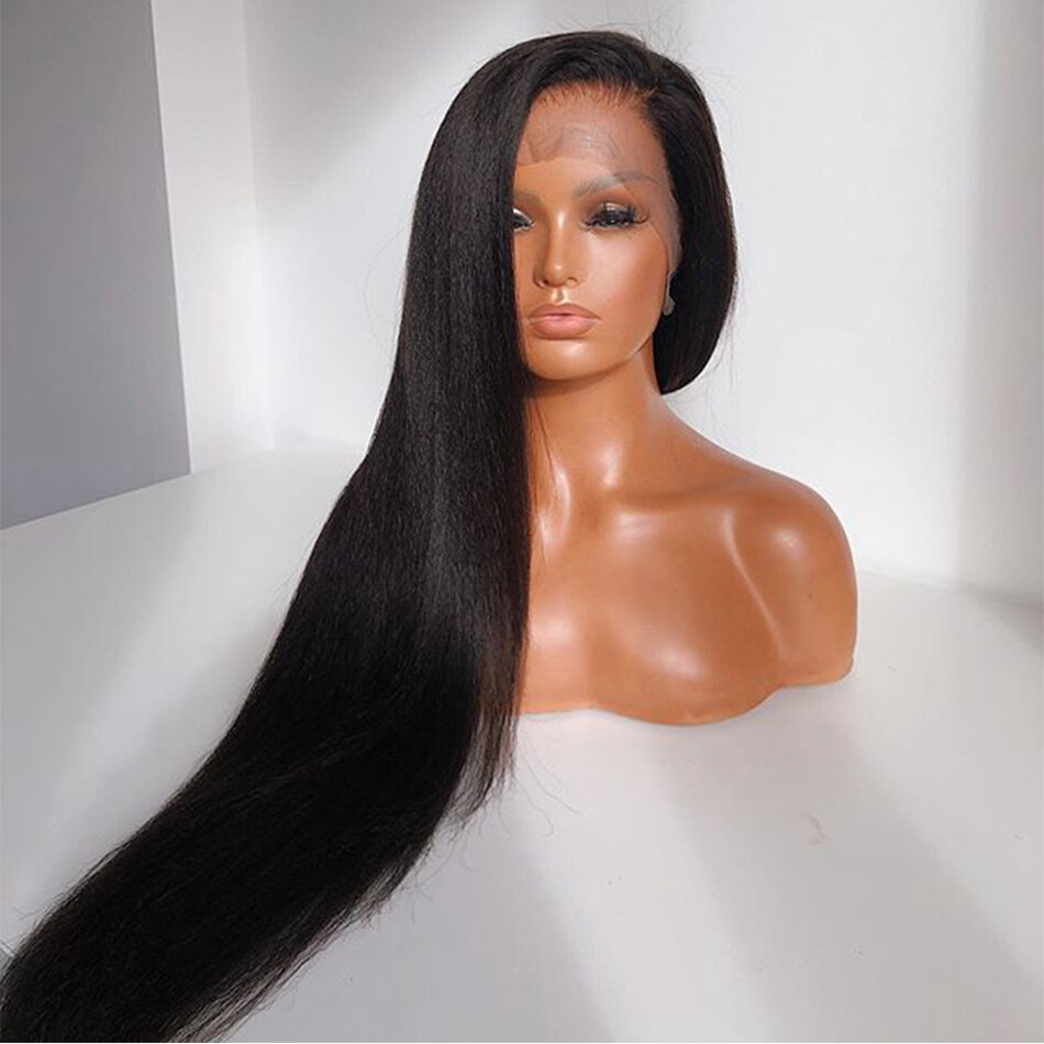 Yaki Straight 13×4 Lace Front Wigs Human Hair For Black Women Glueless 13X6 Wigs