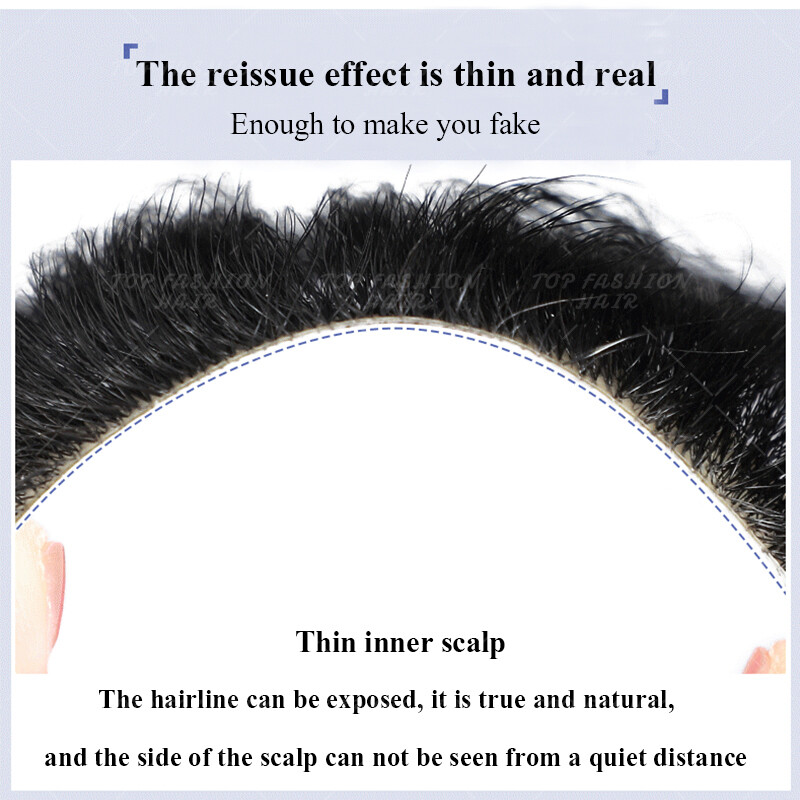 Mens Human Hair Injected Replacement System Toupee Remy Hair Piece PU LACE MONO