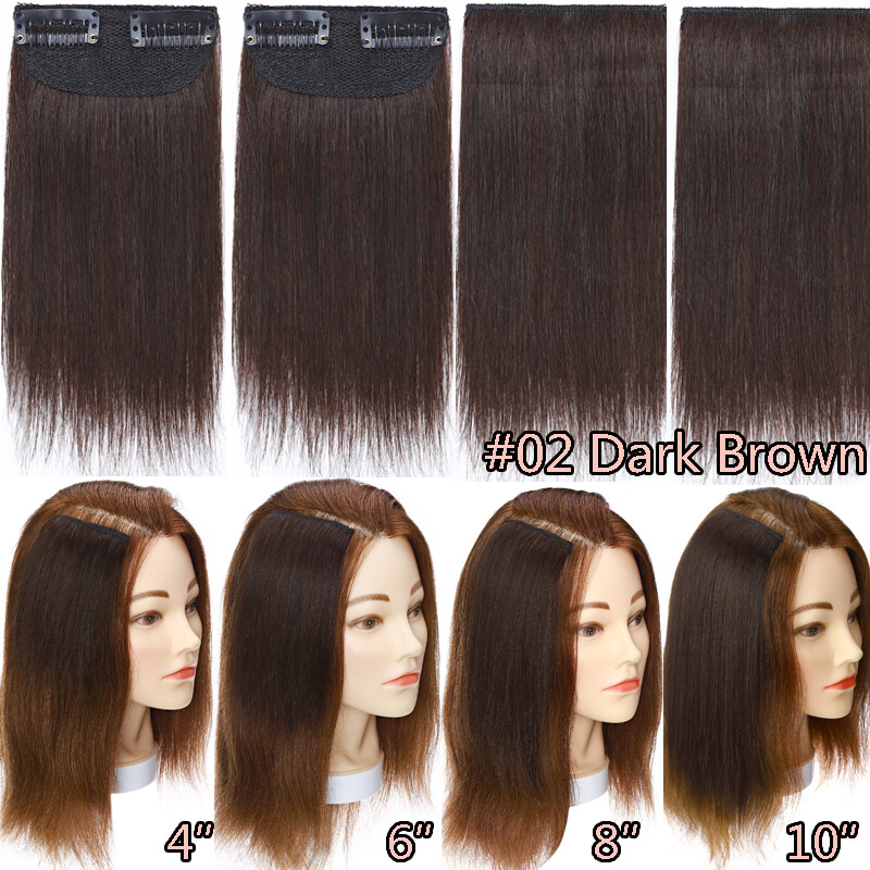Small Piece Clip In Human Hair Extensions Hairpiece Weft Short Mini Pad 4-12Inch