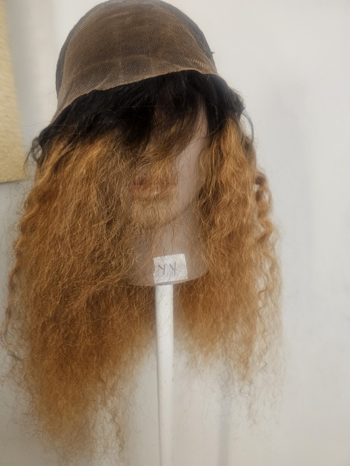 High Quality regular Top Copper Brown 22″ curly 100% Virgin Human Hair Lace Wig