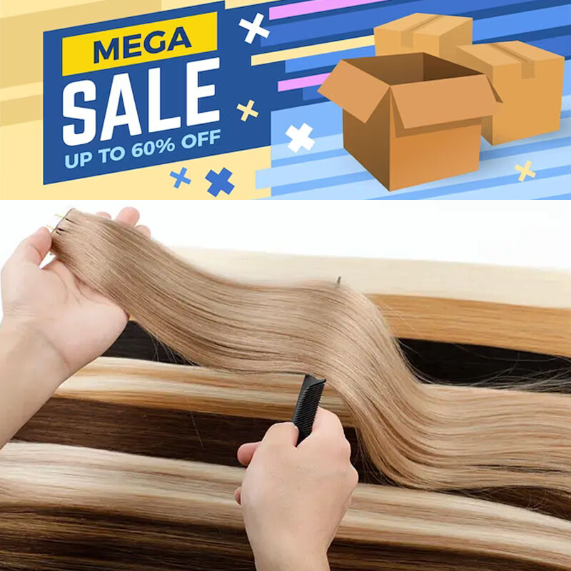 Russian Real Remy Human Hair Extensions Tape Ins Glue On Skin Wefts 9A HAIRRO US