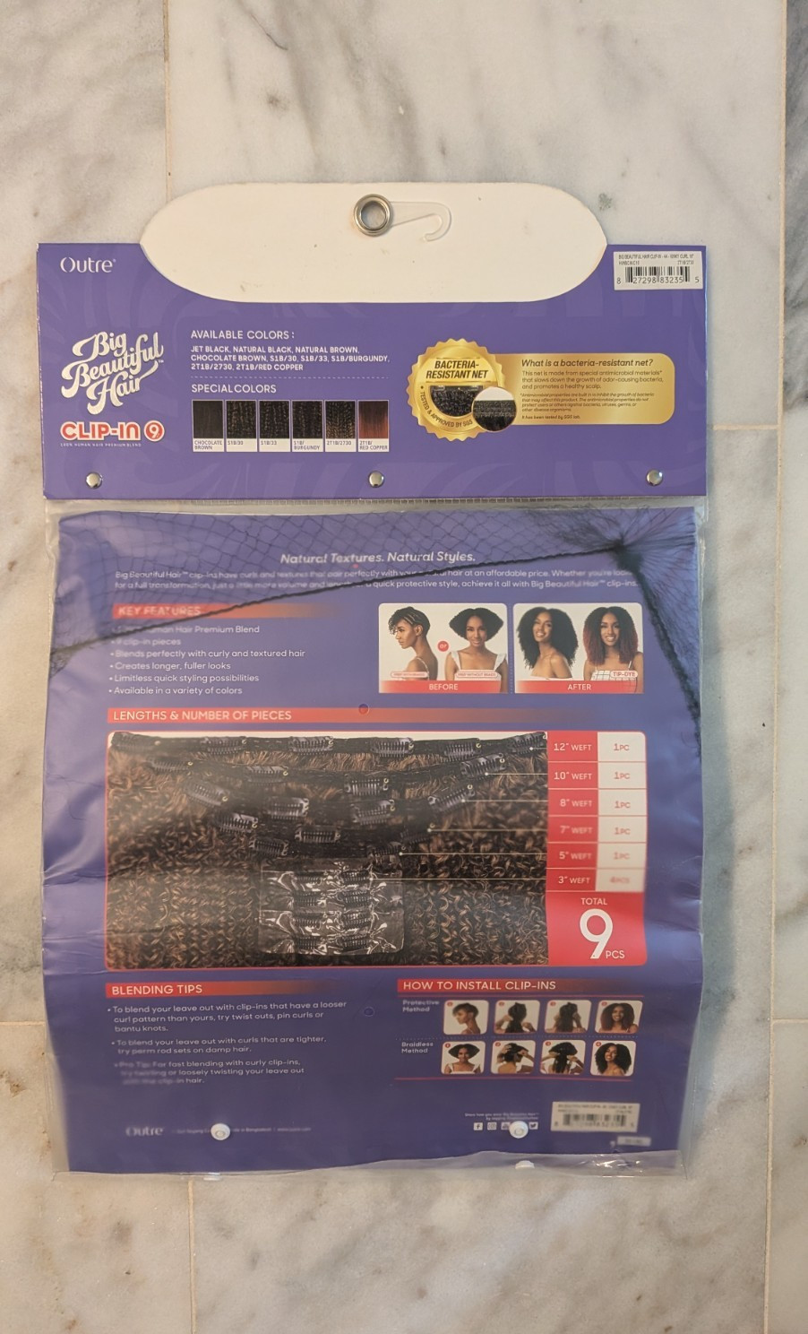 Outre Big Beautiful Hair Clip In – 4A KINKY CURLY, 2T1B/4730