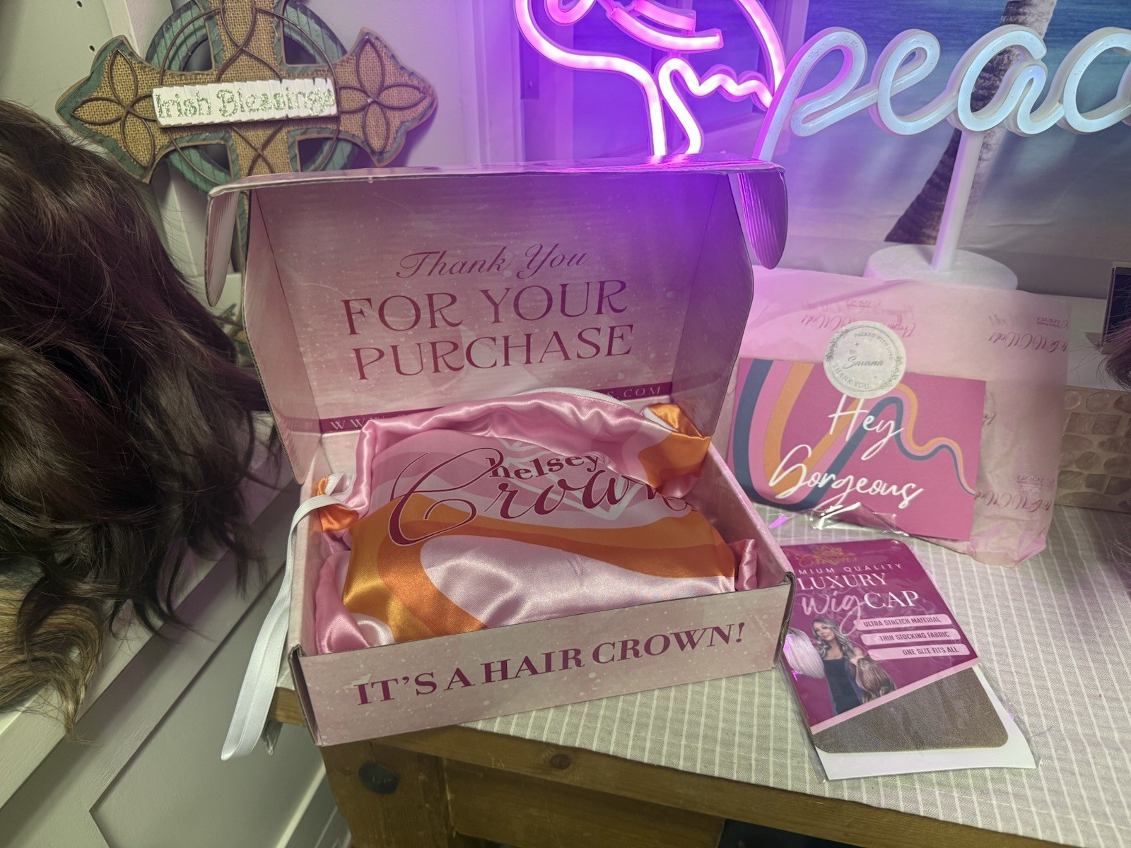 Chelsey Smith Crowns Farryn Lavender Smoke Large Wig EUC With Satin Bag & Box