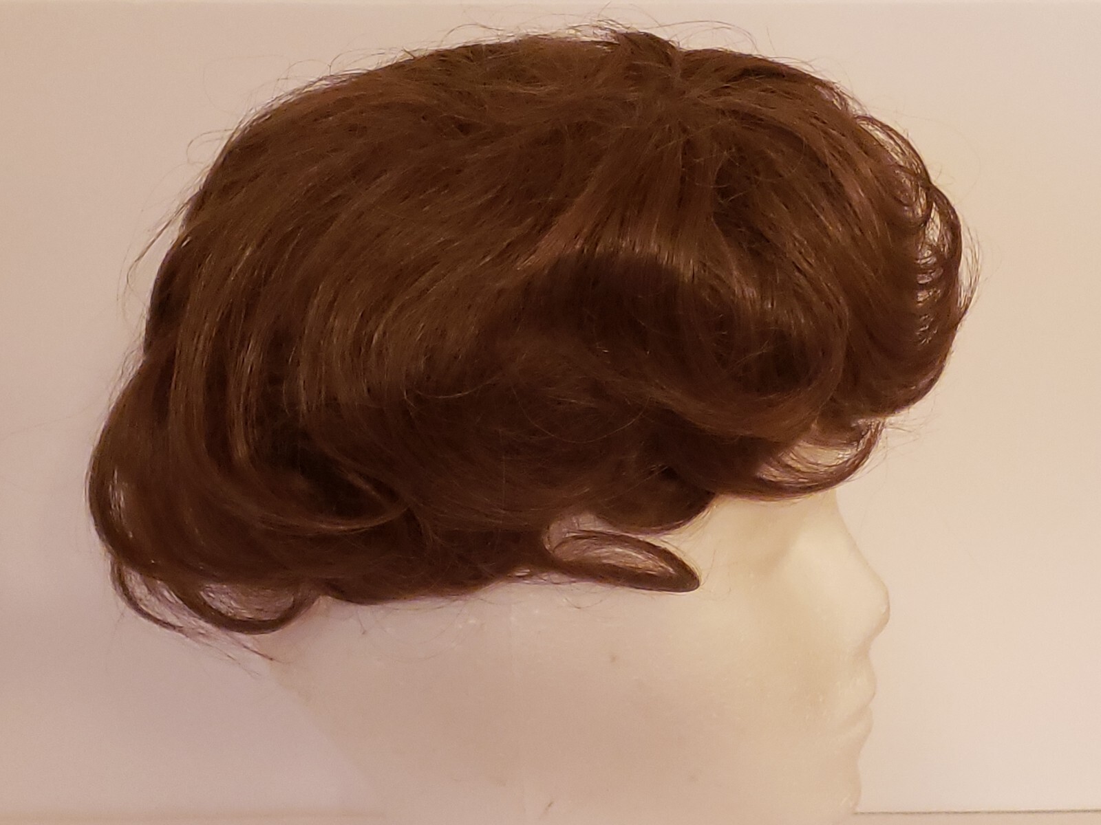 Vtg Human Hair Wiglet Layered Wavy Crown Medium Brown Lloyds Hairpiece Wig