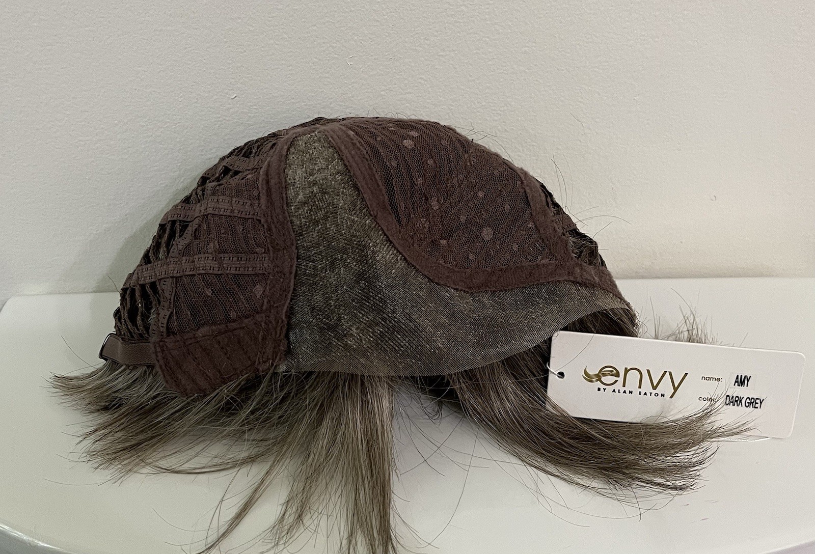 Envy Wigs Amy Wig Lace Front Mono Part Dark Grey Brown & Gray Mix Pixie