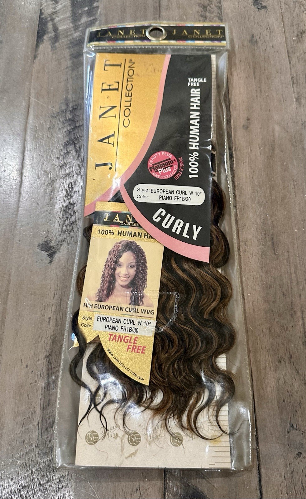 Janet Collection 100% Human Hair , 10 Inches, Color Piano FR1B/30 Curly