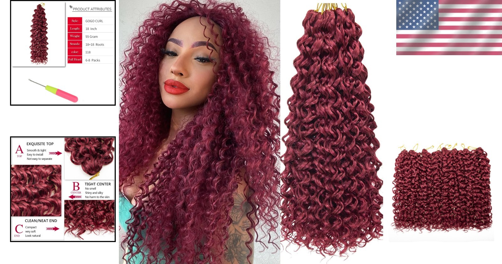 Synthetic Bohemian Crochet Braid Hair 8 Packs