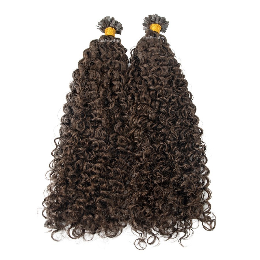 Deep Curly Flat Tip Human Hair Extension Remy Keratin Fusion K Tip Hair 100g