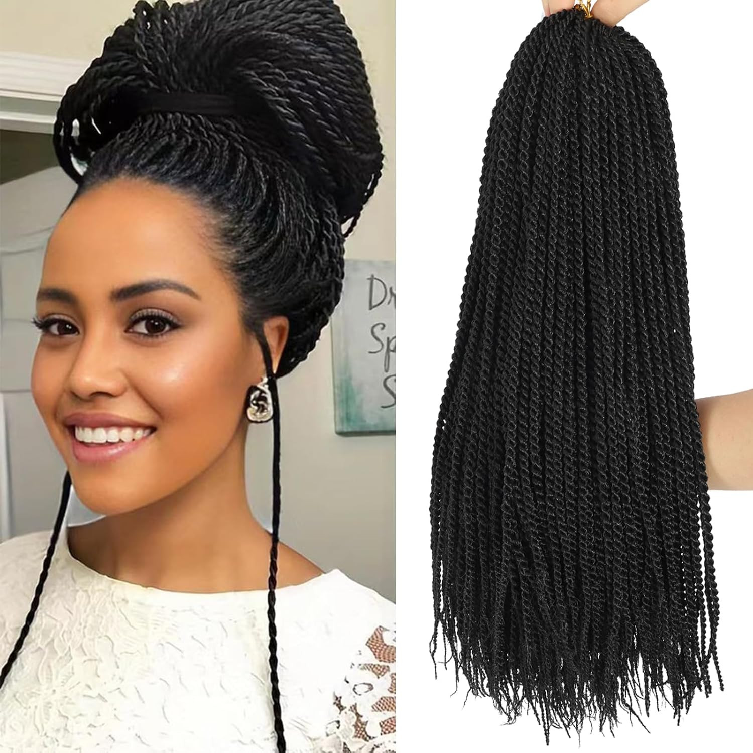 Crochet Braids Senegalese Twist Crochet Hair 7 Packs Pre Looped Micro Senegalese