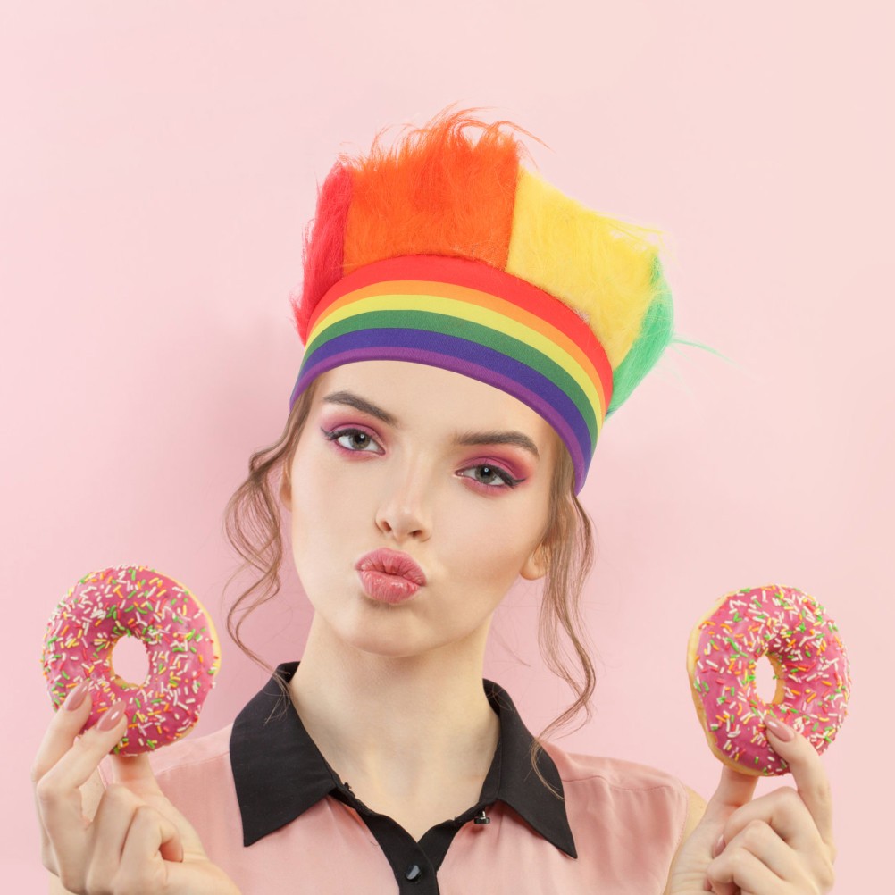 Colourful Wigs Colored Funny Cosplay Hairpiece Carnival Headband