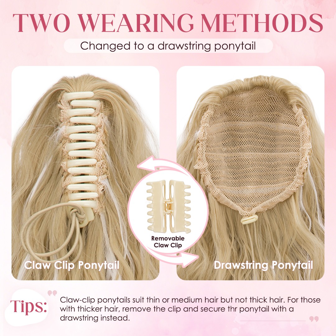 Mega Long & Thick 30″ Fluffy Messy Loose Wave Claw Clip Ponytail Hair Extensions