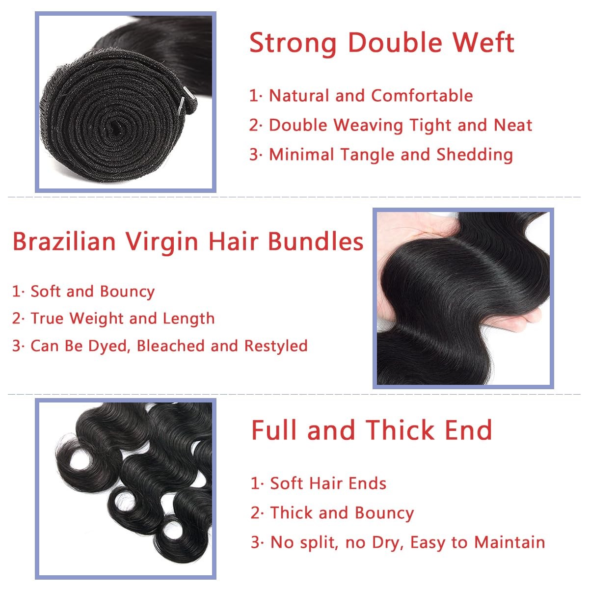 Aikebi Bundles Human Hair 28 28 28 Inch Body Wave P4/27 Human Hair Bundles 11A