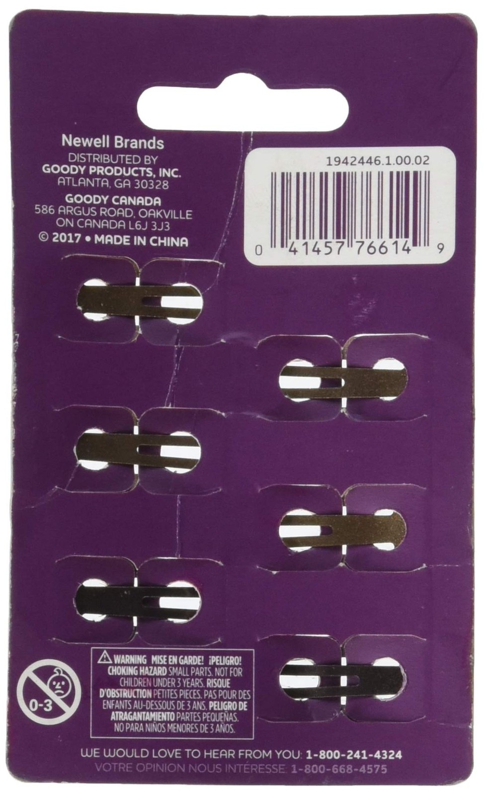 Goody Snap Hair Clips, Brunette, 6-count(1942446)