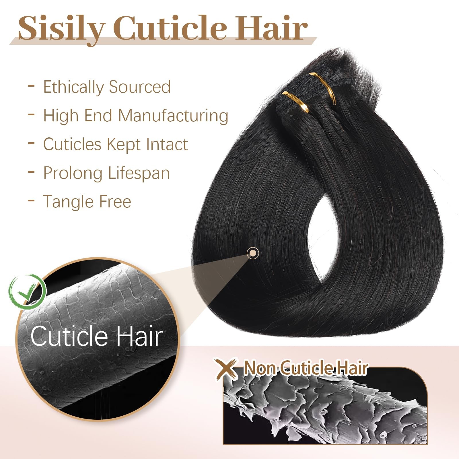 Sisily Clip In Hair Extensions Real Human Hair22 Inch 120G Natural Straight