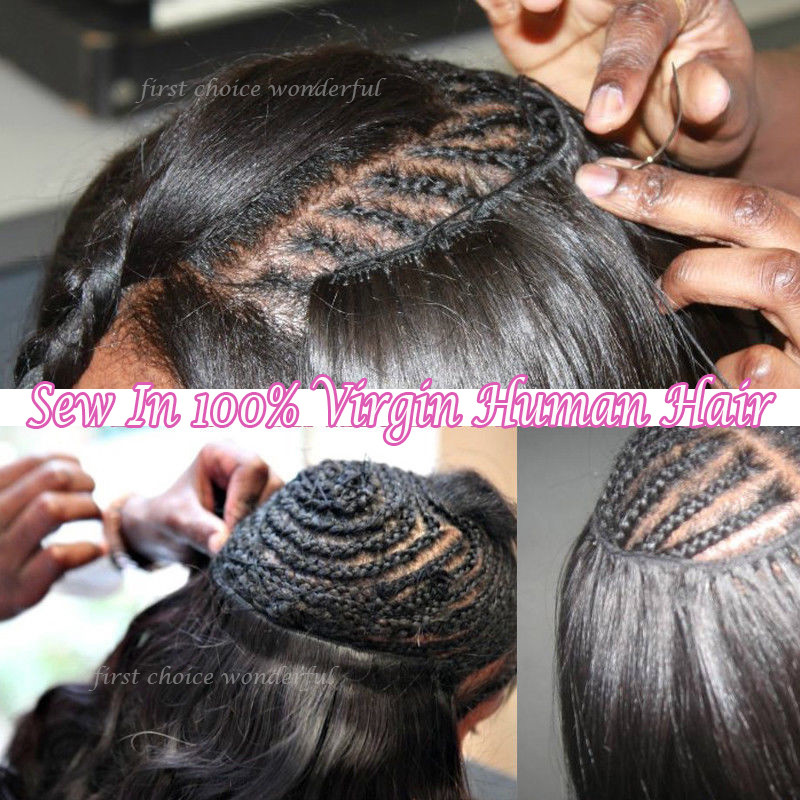 Kinky/Yaki Curly 1-6Bundles Peruvian Virgin Human Hair Extensions Weave Weft 8A+