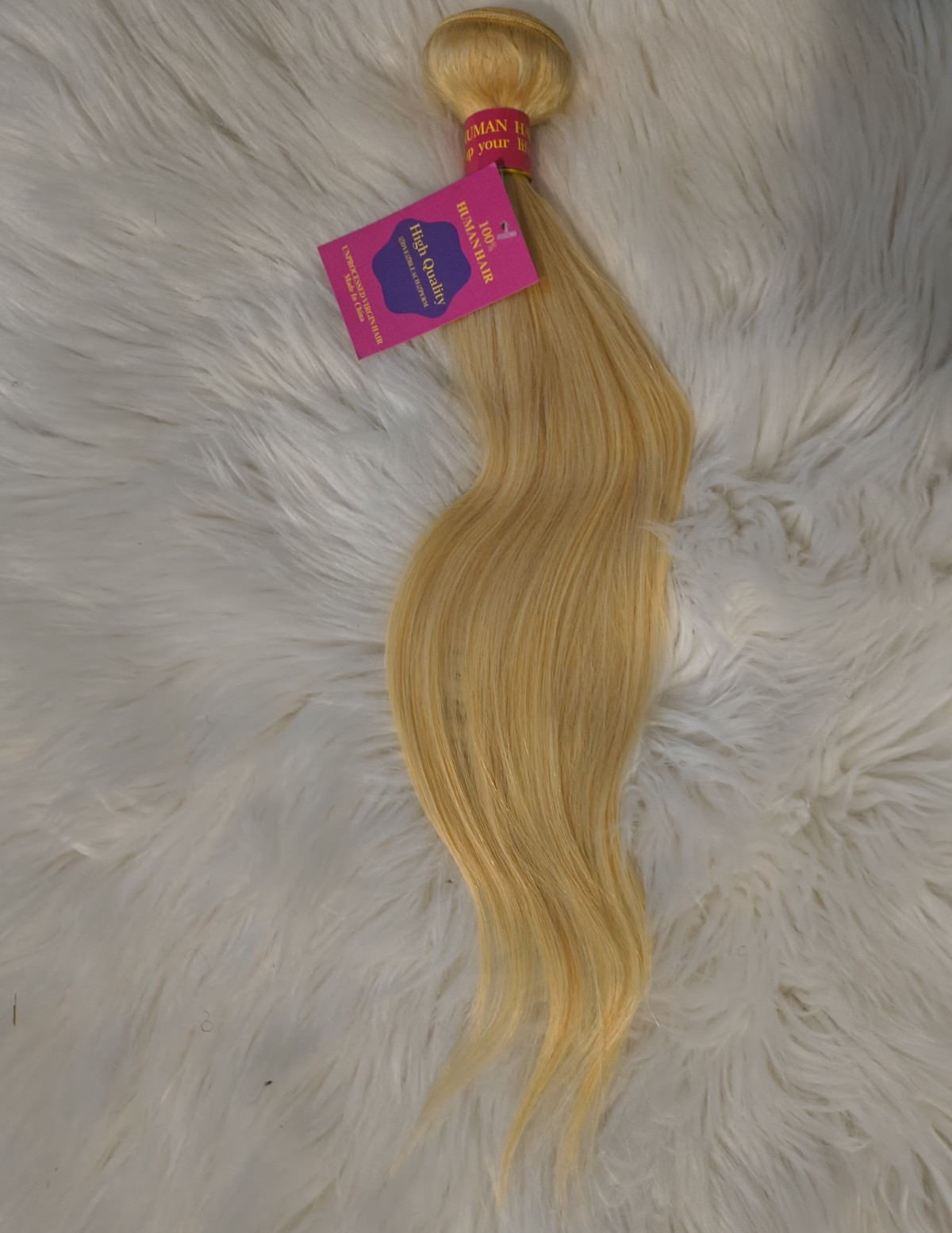 Human Hair Virgin Body Wave Golden Blond Weft Extension, 21-30 in Women