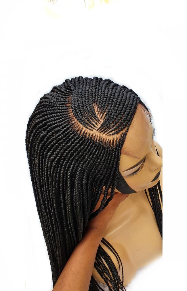 Hand Braided Wig 22” Will Last Up To 3 Years