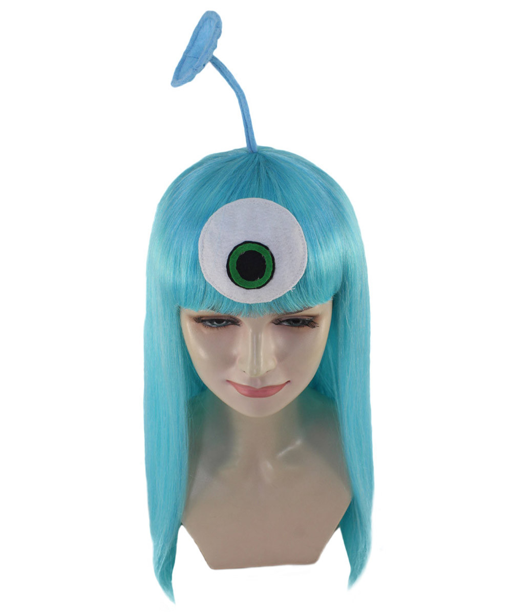 Women Aliens Wig with Antennae, TV/Movie Wigs , Premium Breathable Capless Cap