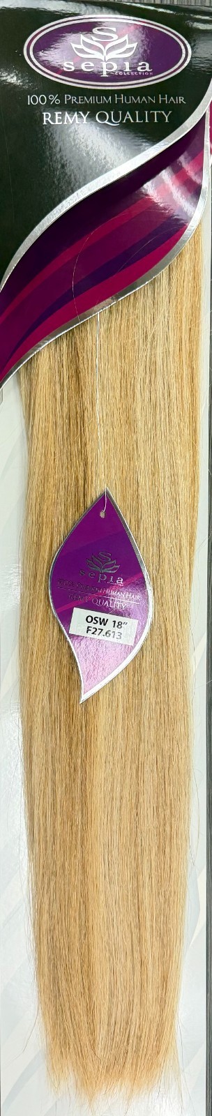 Sepia Premium Remy 100% Human Hair Extensions 18″ Silky Straight #27/613 Blend