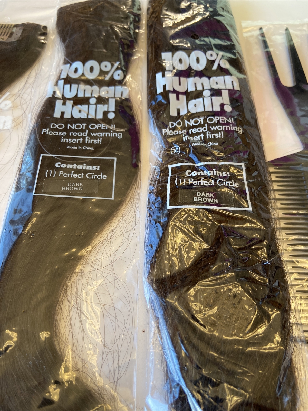 Brandless 100% Human Hair 12” 8” 6” Combs 14 PCS Clip In Extensions Dark Brown H